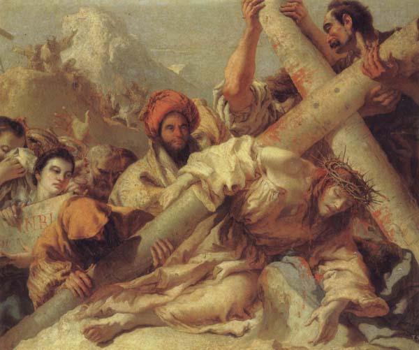 Giandomenico Tiepolo Christ Falls on the Road to Calvary oil painting image